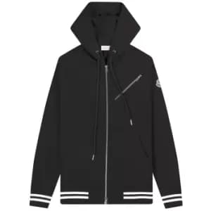 Image of Moncler Loose Fit Zip-Up Hoodie Black
