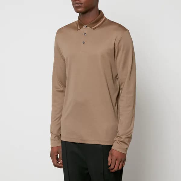 Image of BOSS Black Pleins 23 Cotton-Blend Jacquard Polo Shirt - XXL