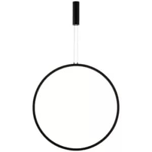 Image of Merano Gresham Integrated LED Pendant Ceiling Light Sandy Black Aluminium LED 48W 1684Lm 3000K
