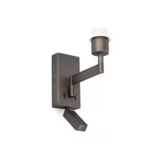 Image of Artis 1 Light Indoor Reading Wall Light Bronze - Shade Not Included, E27