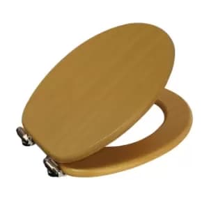 Image of Showerdrape Norfolk Soft Close Toilet Seat - Beech & Chrome
