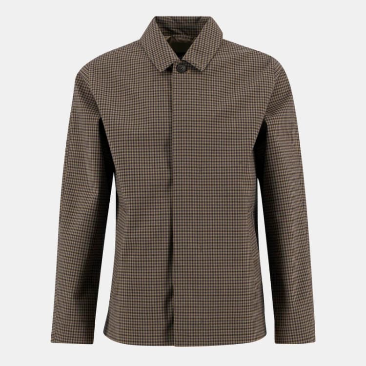 Image of Barbour Mens Short Lorden Showerproof Hip Length Long Sleeve Rain Anorak Stone/Navy male XL