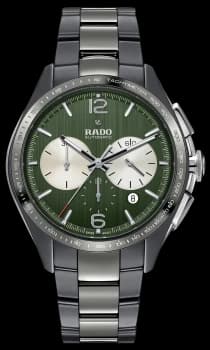 Image of Rado HyperChrome Tennis Automatic Chronograph Mens watch - Water-resistant 10 bar (100 m), Plasma high-tech ceramic, green
