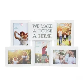 Image of Collage Photo Frame with Metal Words - Home
