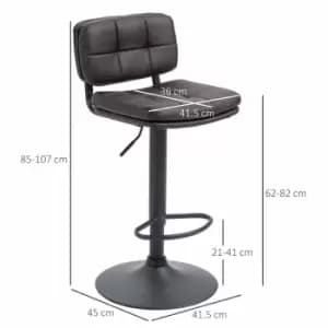 Image of HOMCOM Swivel Bar Stools Set Of 2 Brown