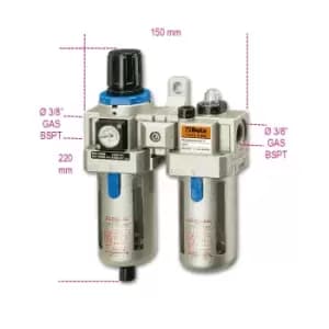 Image of Beta Tools 1919F Filter Regulator & Lubricator Unit 1350 l/min 3/8" 019190350