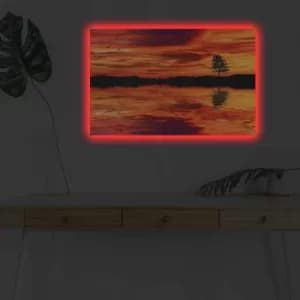 Image of 4570DHDACT-098 Multicolor Decorative LED Lighted Canvas Painting