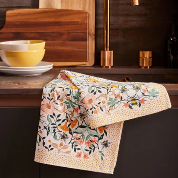 Image of Ulster Weavers Bee Bloom Animal Print 100% Cotton Tea Towel