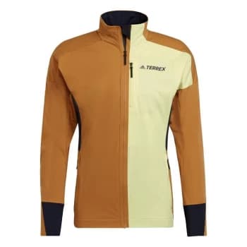 Image of adidas Terrex Xperior Cross-Country Ski Soft Shell Jacket - Mesa / Pulse Yellow