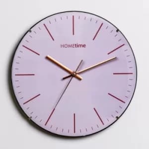 Image of HOMETIME Round Wall Clock Convex Dial Blush 30cm
