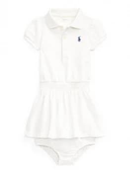 Image of Ralph Lauren Baby Girls Classic Short Sleeve Polo Dress - White