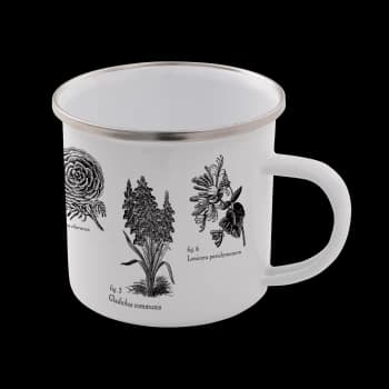Image of Flowers Enamel Mug - White