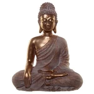 Image of Gold and White Peace Thai Buddha Figurine