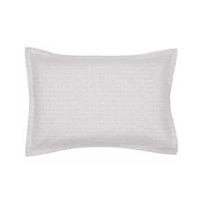 Image of Murmur Thea Linen 100% Cotton Duvet Cover and Pillowcase Set Beige and White