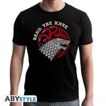 Image of Game Of Thrones - Bend The Knee - Mens Large T-Shirt - Black