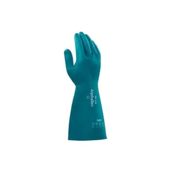 Image of 58-335 Alphatec Green Nitrile Gloves - Size 8 - Ansell
