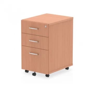 Image of Trexus Tall Under Desk Mobile Pedestal 440x550x695mm Beech Ref I001648