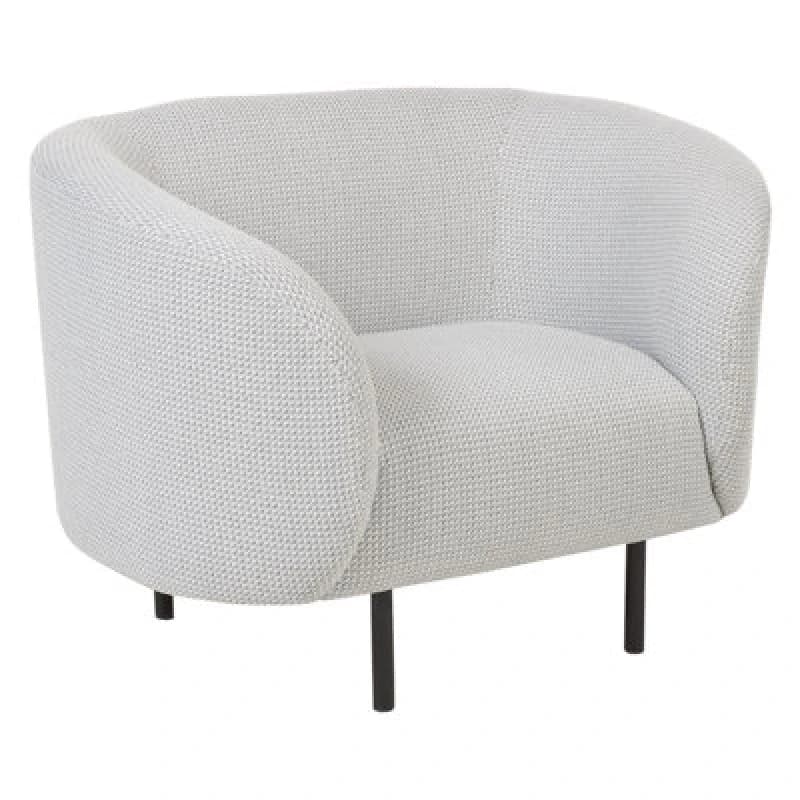 Image of Beliani Fabric Armchair Black And White Loen