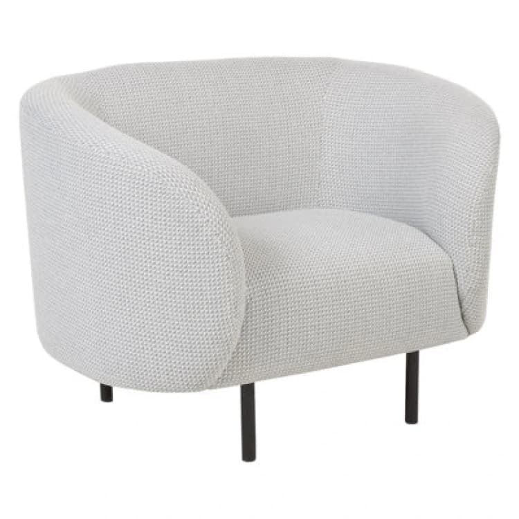 Image of Beliani Fabric Armchair Black And White Loen