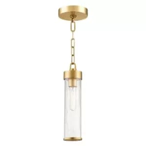 Image of Soriano 1 Light Pendant Brass, Glass