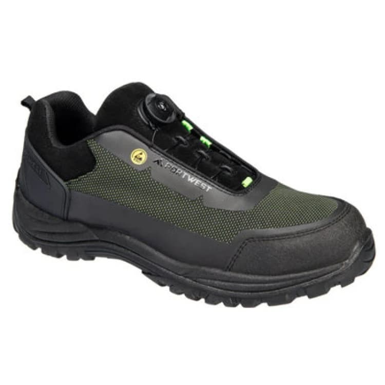 Image of Portwest Girder Composite Low ESD Safety Shoes FE05BGN46 Colour: Black / Green
