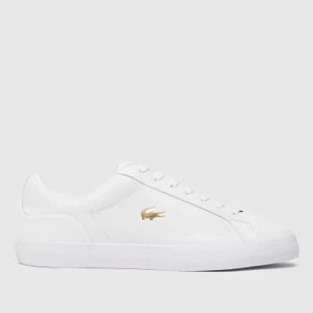Image of Lacoste White & Gold Lerond Trainers