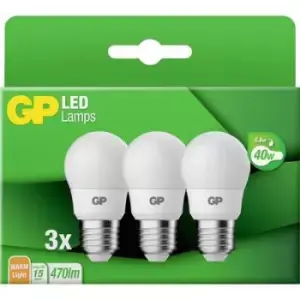 Image of GP Batteries 740GPMGL087885B3 LED (monochrome) EEC F (A - G) E-27 Globe shape 5.6 W = 40 W Warm white (Ø x L) 45mm x 84mm 3 pc(s)