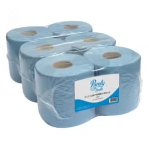 Image of Purely Smile Centrefeed Roll 2Ply Blue PK6 PS1214