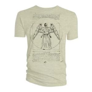 Image of Doctor Who - Vitruvian Weeping Angel Mens XX-Large T-Shirt - Sand