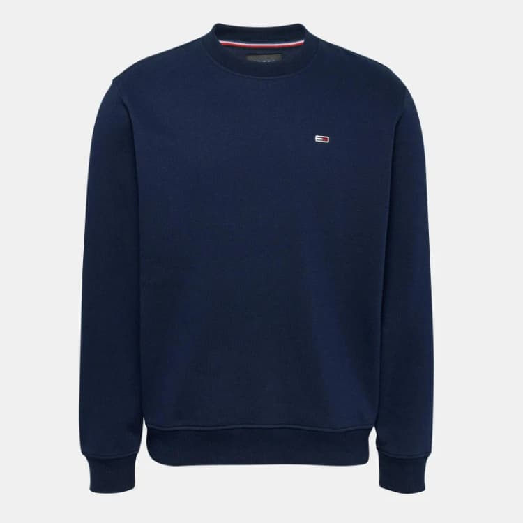 Image of Tommy Jeans Regular Flag Fleece Sweatshirt Dark Night Navy M