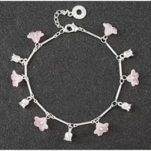 Image of Forever Petals Dainty Flowers Bracelet Pink