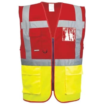 Image of C276YREXXXL - sz 3XL Paris Executive Vest - Yellow/Red - Portwest