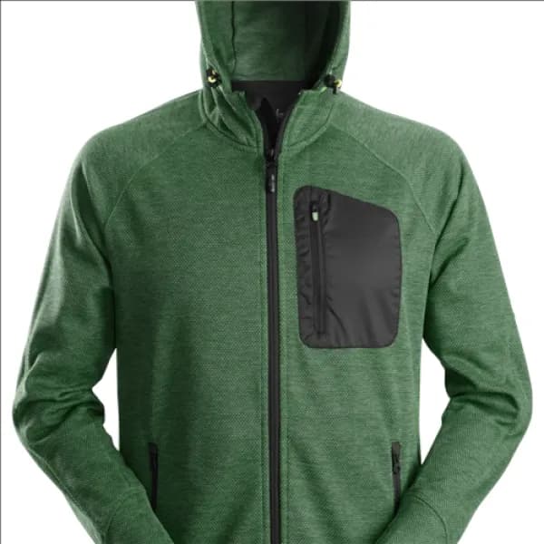 Image of Snickers FlexiWork Fleece Hoodie - Forest Green/Black - XS