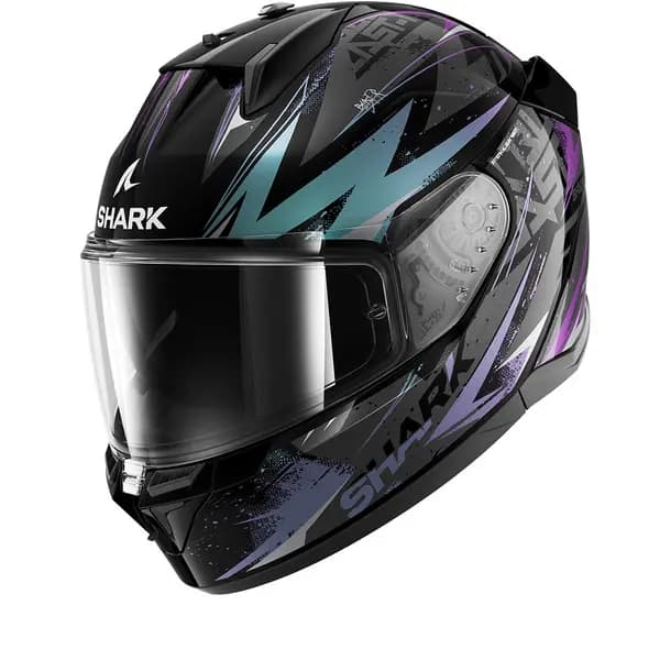 Image of Shark D-Skwal 3 Blast-R Black Blue Purple KGX Full Face Helmet Size L