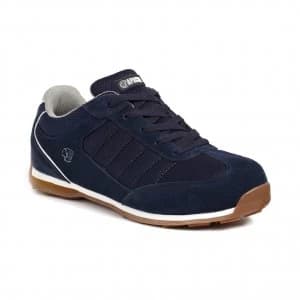 Image of Strike Navy Suede Retro Safety Trainer - Size 9