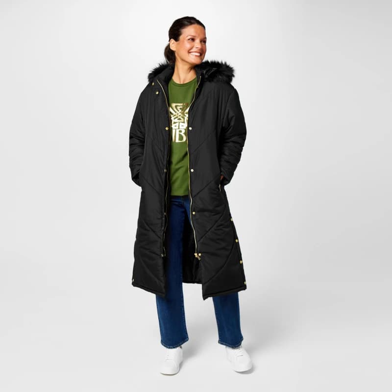 Image of Biba Biba Hooded Puffer Coat - Black 6