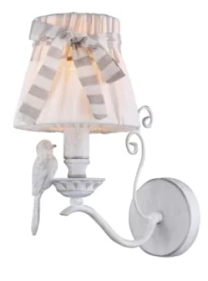 Image of Bird Wall Candle Lamp White Antique, 1 Light, E14