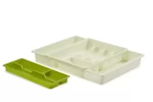 Image of Whitefurze Adjustable Drawer Organizer, Cream, 52cm