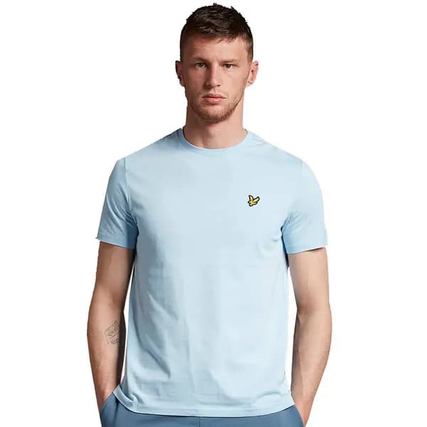 Image of Lyle & Scott Mens Plain Regular Fit Cotton T Shirt XXL - Chest 44-46.5' (112-118cm) light blue LYL114-W487-XXL
