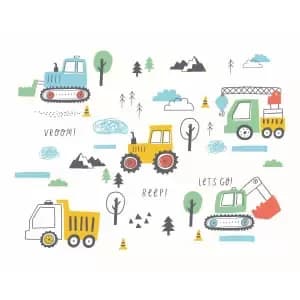 Image of Origin Murals Tractors & Diggers Yellow Wall Mural - 3 x 2.4m
