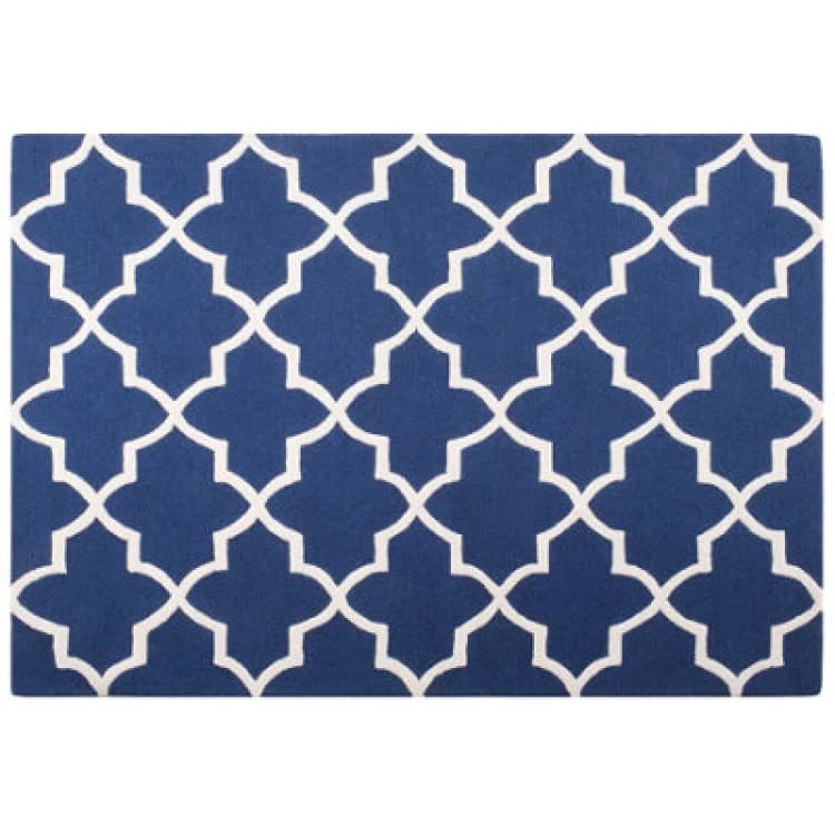 Image of Beliani Rug Silvan Navy Blue 160 X 230 Cm Wool