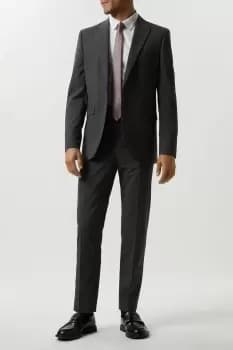 Image of Mens Slim Fit Grey Grid Check Suit Jacket