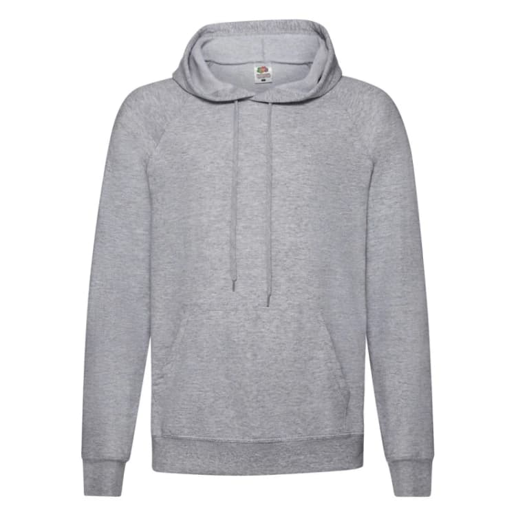 Image of Fruit of the Loom Mens Lightweight Hooded Sweatshirt in Grey Size: Medium Grey Male M