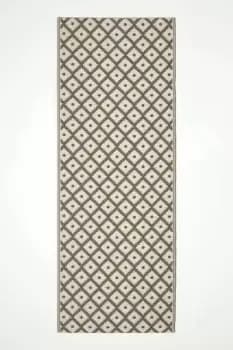 Image of May Geometric Olive Green Outdoor Rug Runner