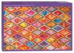Image of kaffe fassetts diamond quilt jigsaw puzzle for adults 1000 pieces dimension