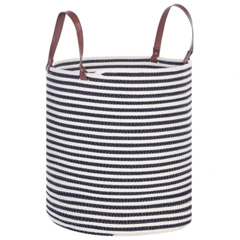 Image of Beliani Basket Ichka Cotton Black/ White