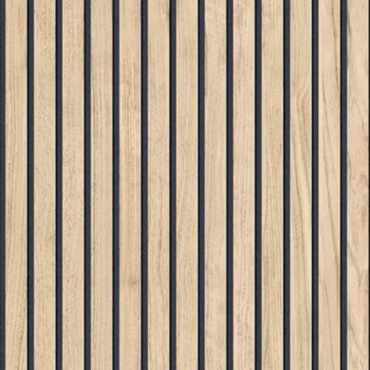 Image of Belgravia Decor Panacea Wood Slat Light Oak Wallpaper 10m x 53cm, Brown 1158