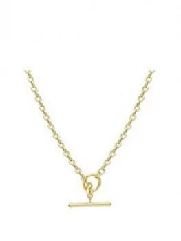 Image of Love Gold 9Ct Yellow Gold T-Bar Oval Belcher Chain Necklace