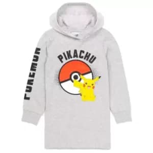 Image of Pokemon Girls Pikachu Hoodie Dress (4-5 Years) (Grey)