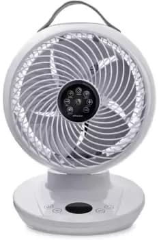 Image of White Oscillating Small Quiet Silent Air Cooling Table Desktop Circulator Fan with LCD Display & Remote Control
